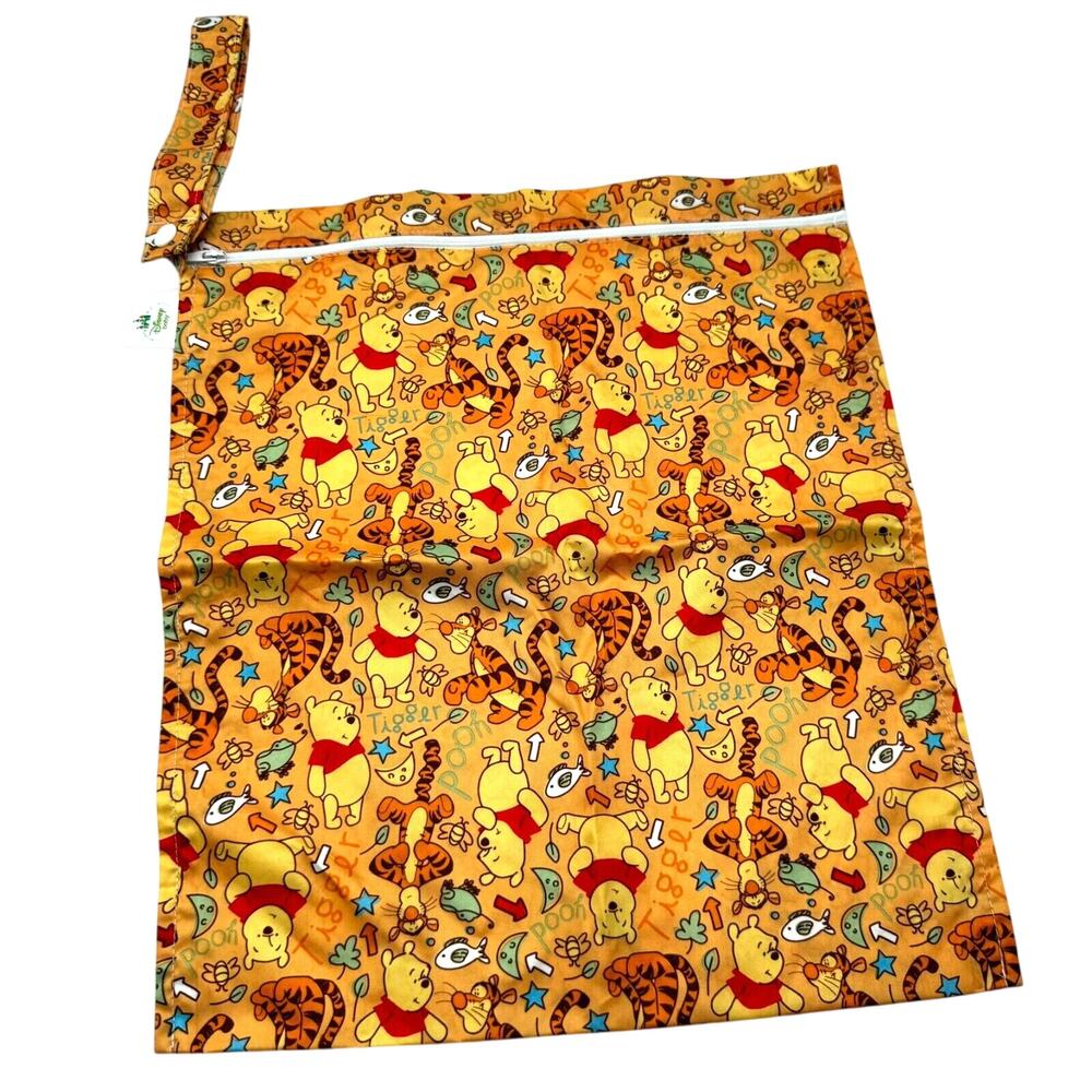 BUMKINS‎ NEW Disney Tigger Winnie the Poo Orange Wet Bag Waterproof Zip 12"X14"